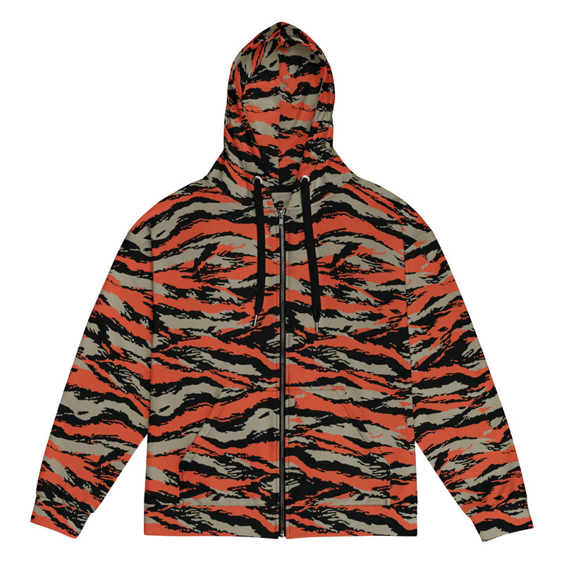 BOMBA Firefighter Tiger Stripe CAMO Unisex Zip Hoodie - 2XS