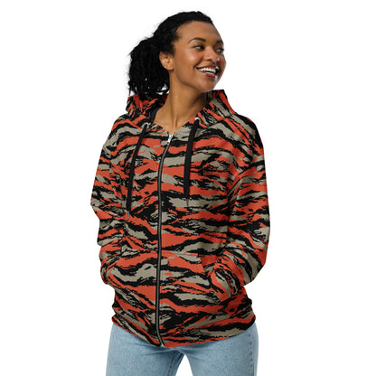 BOMBA Firefighter Tiger Stripe CAMO Unisex zip hoodie - Zip Hoodies