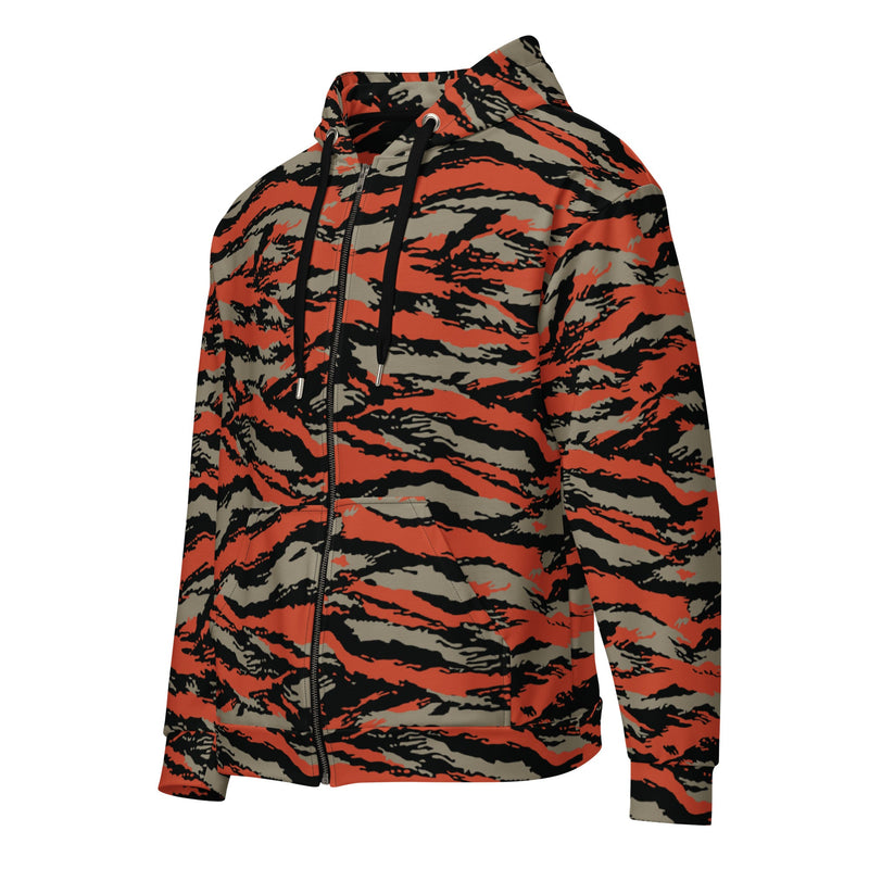 BOMBA Firefighter Tiger Stripe CAMO Unisex Zip Hoodie
