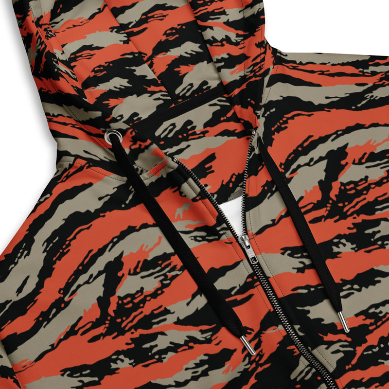 BOMBA Firefighter Tiger Stripe CAMO Unisex Zip Hoodie
