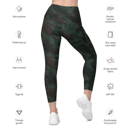 Brazilian Lizard 1980 CAMO Leggings with pockets - Womens With Pockets