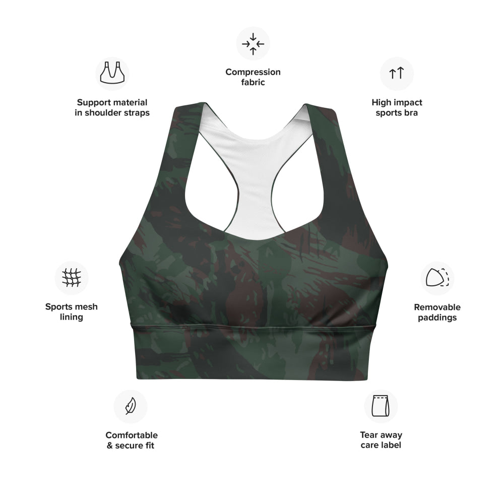 Brazilian Lizard 1980 CAMO Longline sports bra - Womens Sports Bra