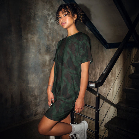 Brazilian Lizard 1980 CAMO T-shirt dress - 2XS - Womens T-Shirt Dress