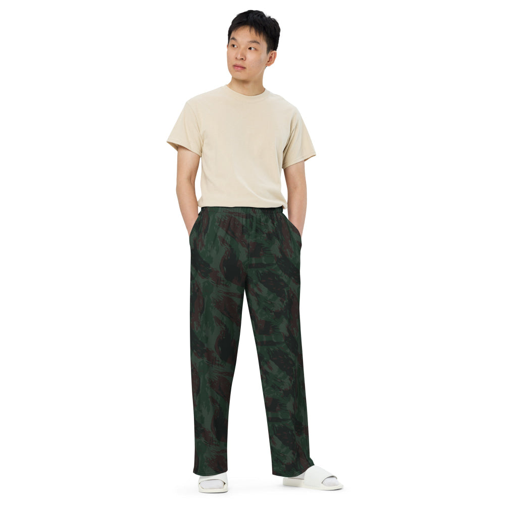 Brazilian Lizard 1980 CAMO unisex wide-leg pants - Unisex Wide-Leg Pants