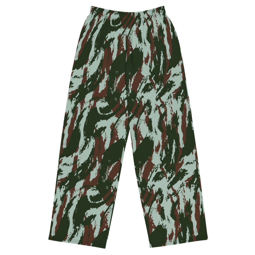 Brazilian Lizard CAMO unisex wide-leg pants - 2XS - Unisex Wide-Leg Pants