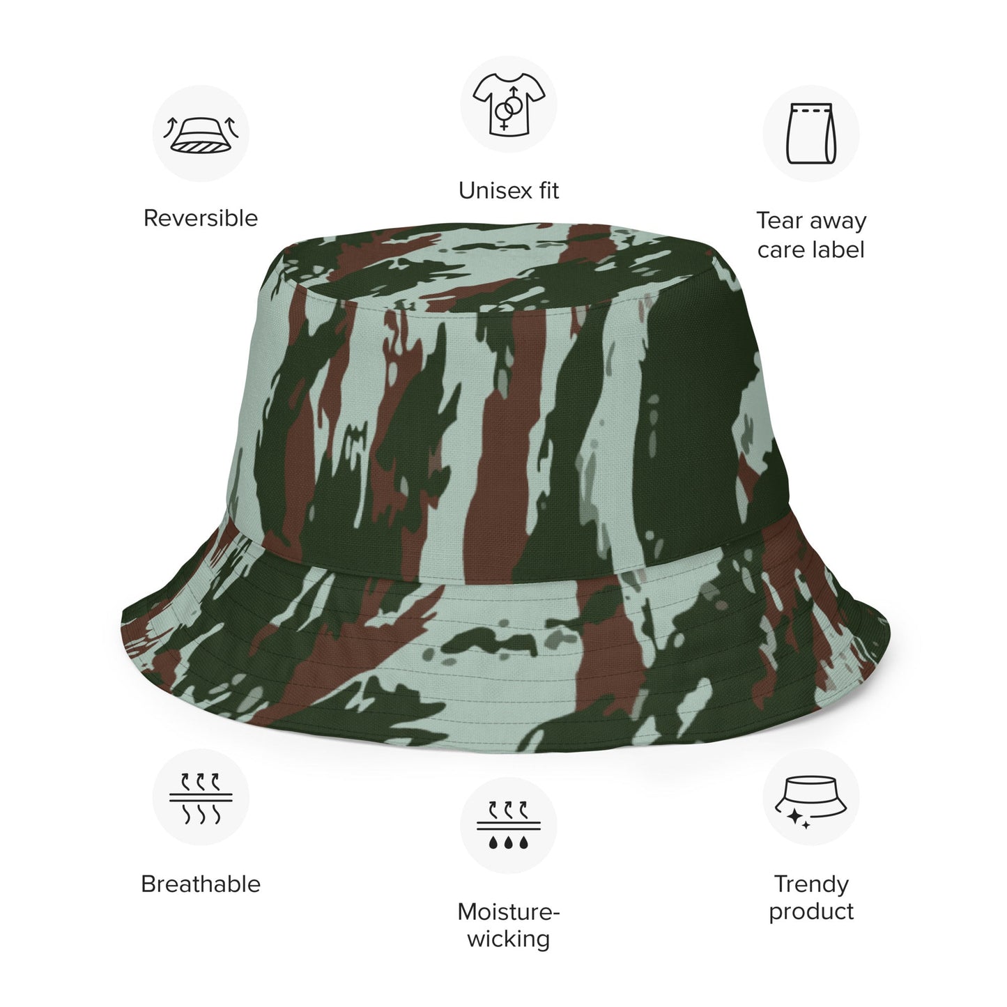 Brazilian Lizard Vertical CAMO Reversible bucket hat - Bucket Hats