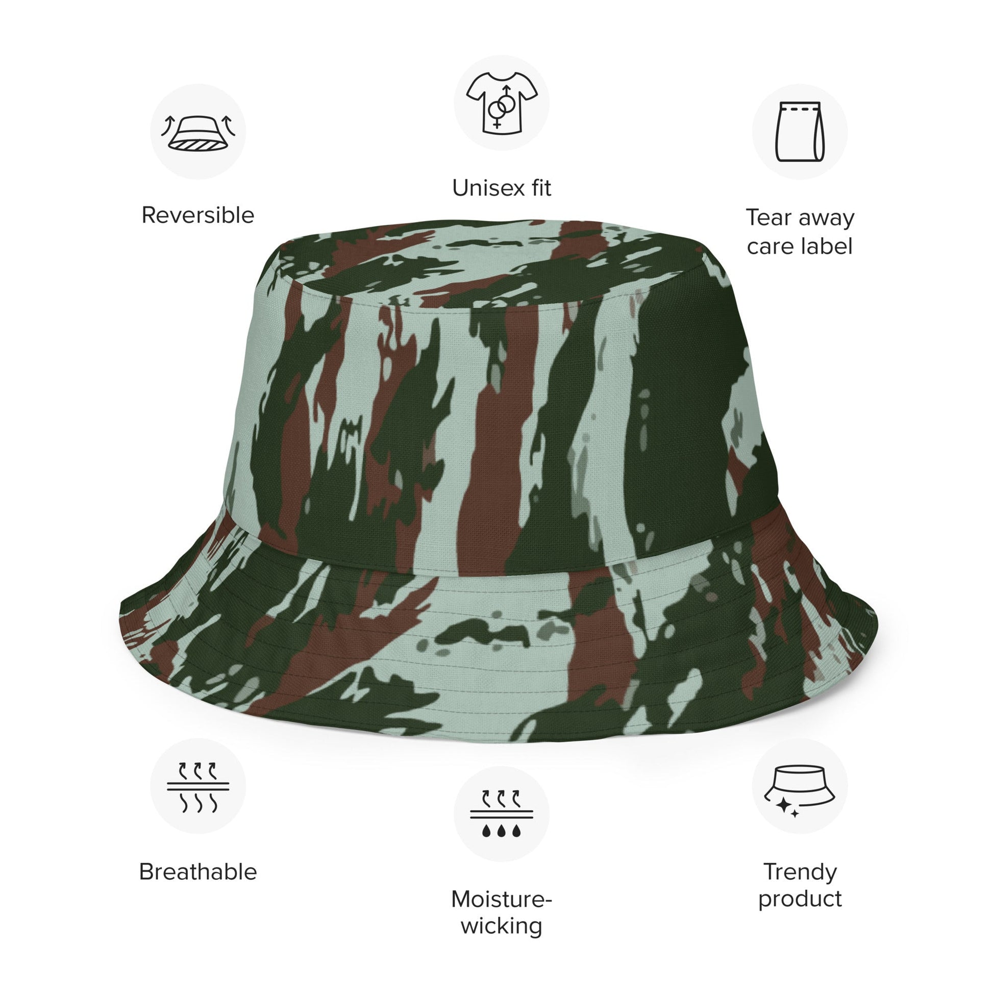 Brazilian Lizard Vertical CAMO Reversible bucket hat - Bucket Hats