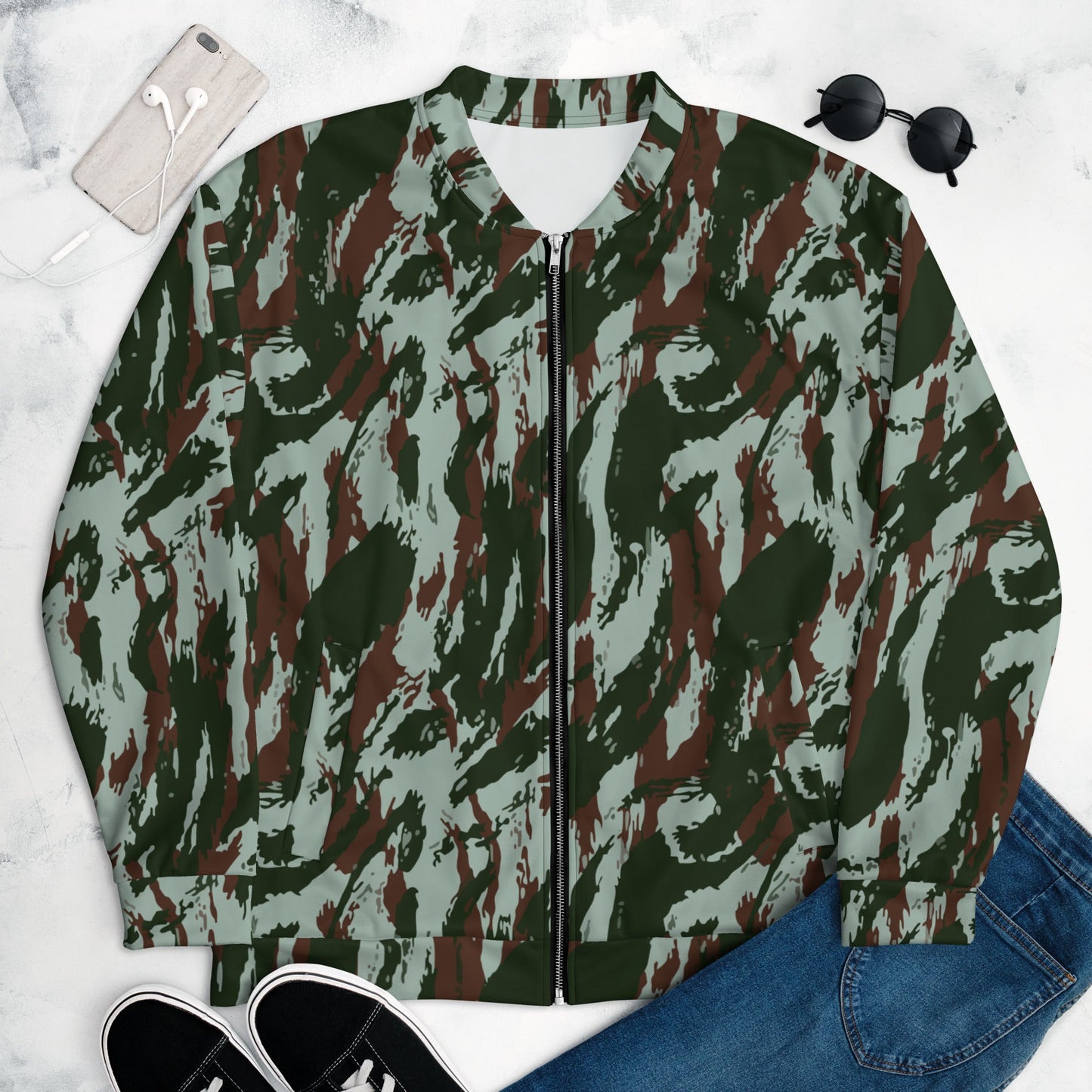 Brazilian Lizard Vertical CAMO Unisex Bomber Jacket - XS - Jackets