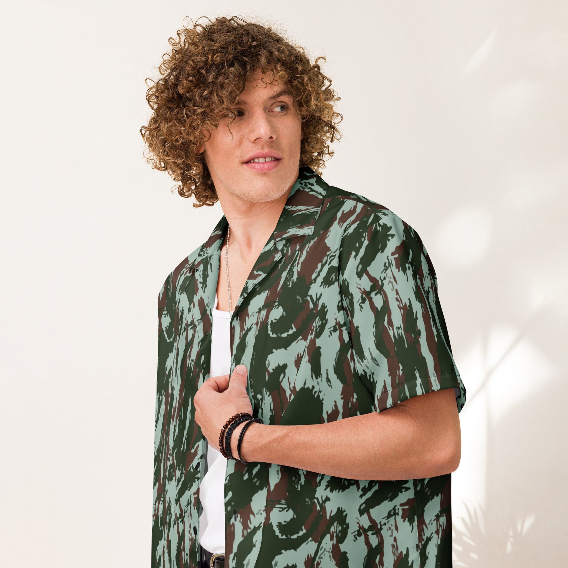 Brazilian Lizard Vertical CAMO Unisex button shirt - Button Shirts