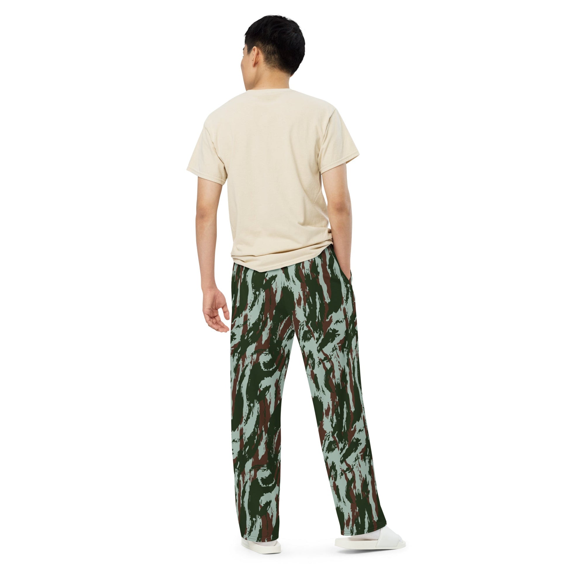 Brazilian Lizard Vertical CAMO unisex wide-leg pants - Wide-leg Pants