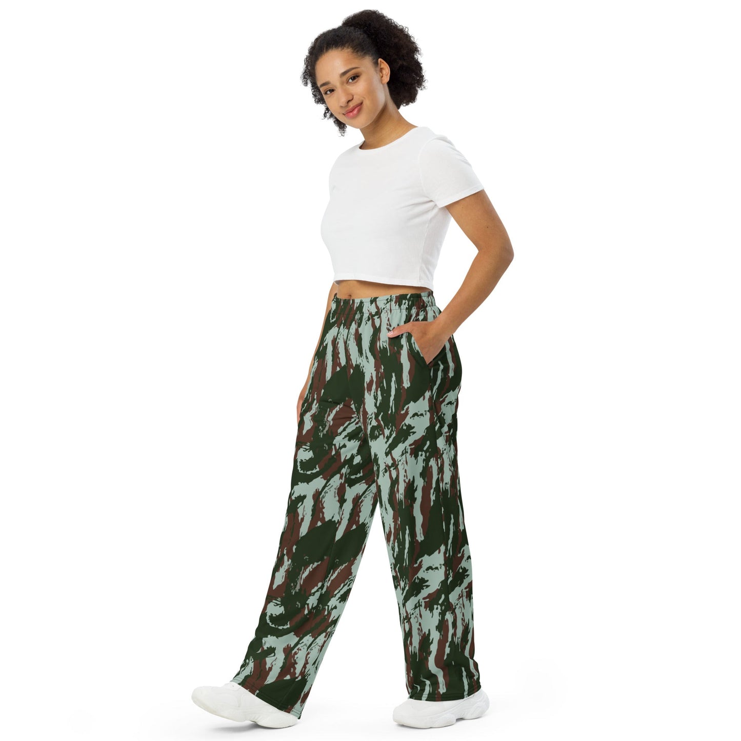 Brazilian Lizard Vertical CAMO unisex wide-leg pants - Wide-leg Pants