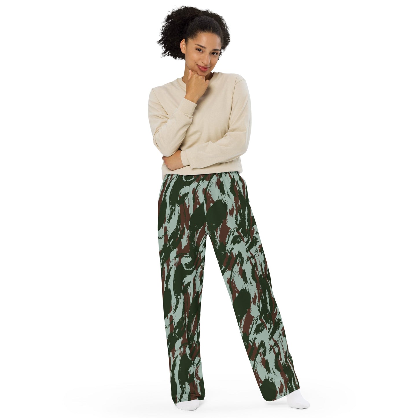 Brazilian Lizard Vertical CAMO unisex wide-leg pants - Wide-leg Pants