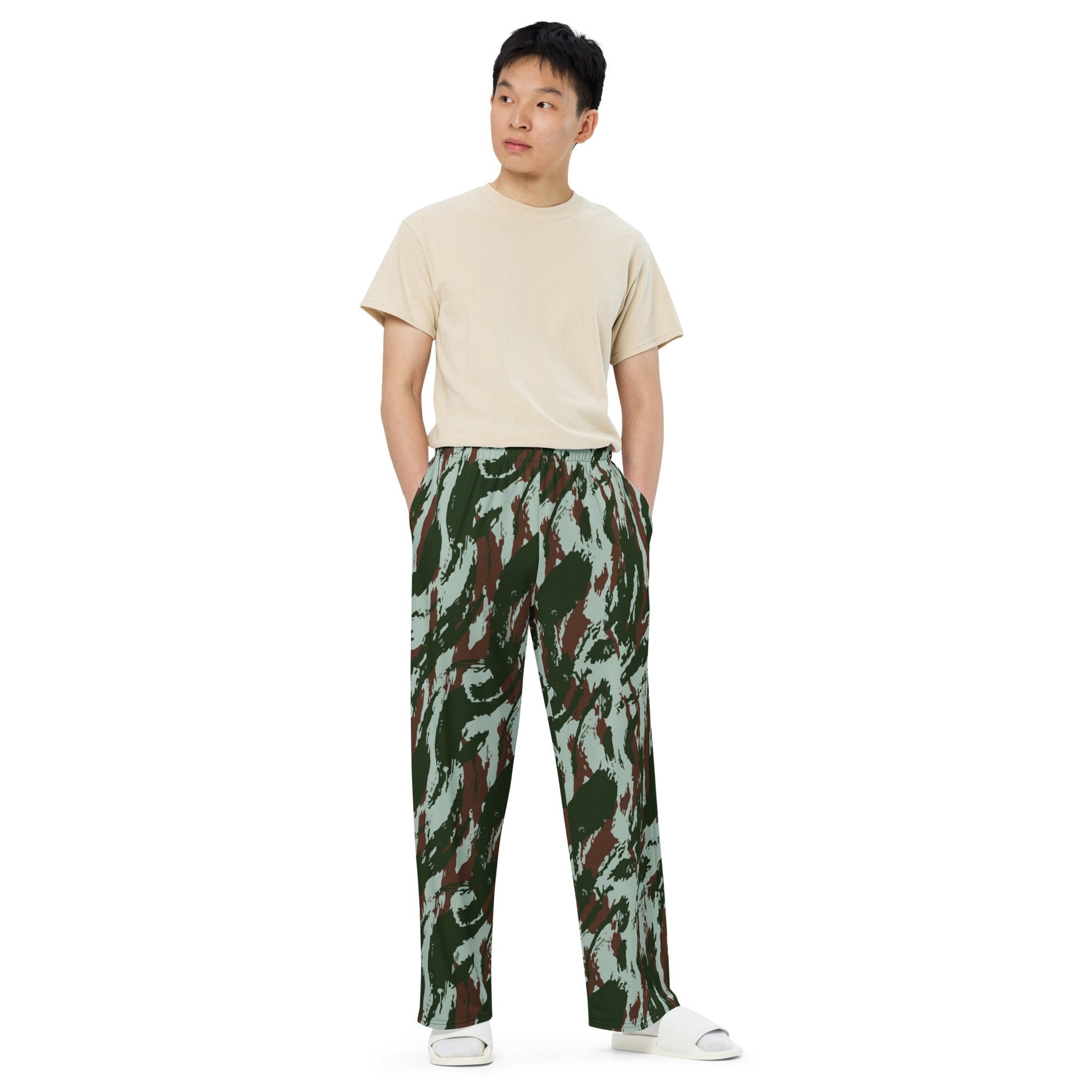 Brazilian Lizard Vertical CAMO unisex wide-leg pants - Wide-leg Pants