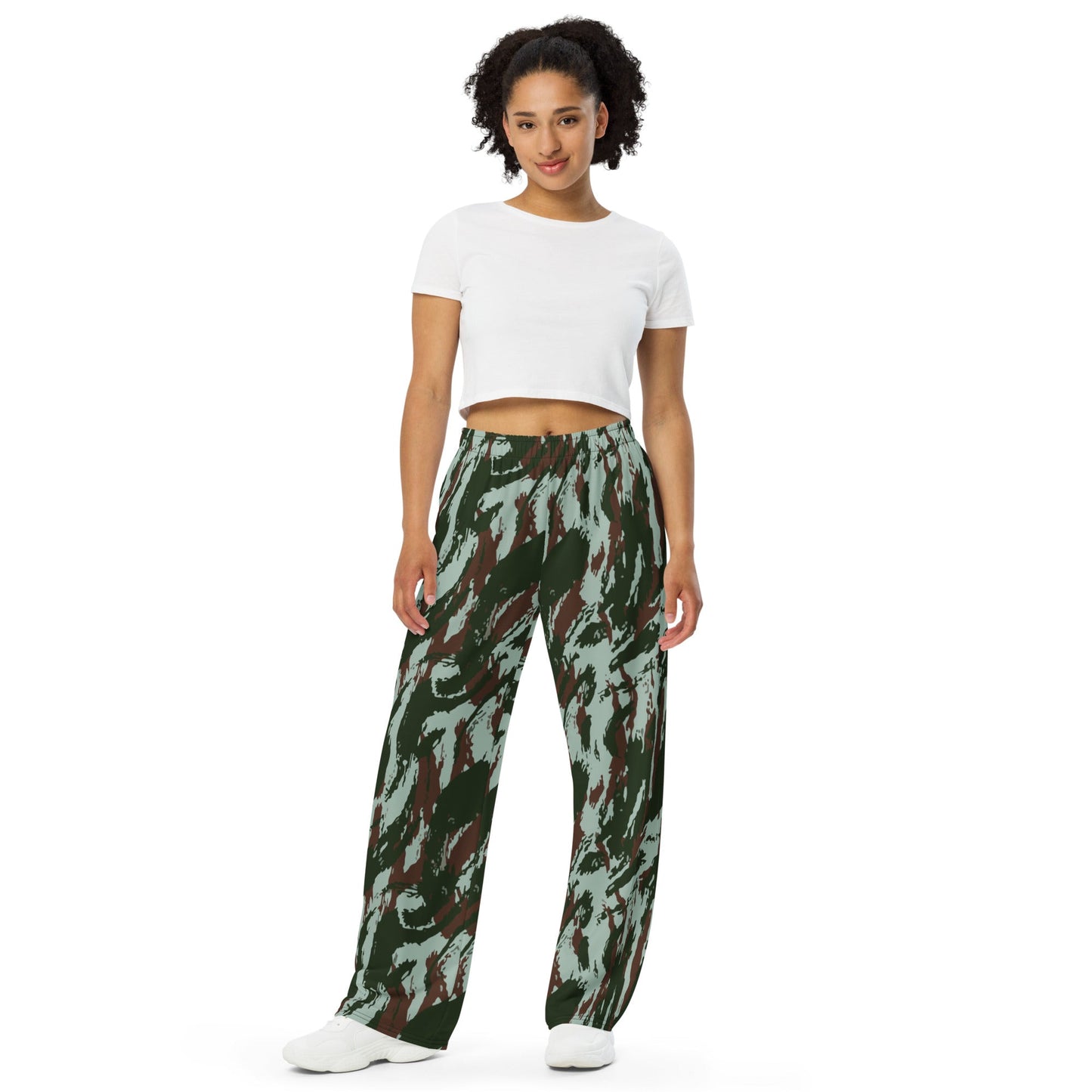 Brazilian Lizard Vertical CAMO unisex wide-leg pants - Wide-leg Pants