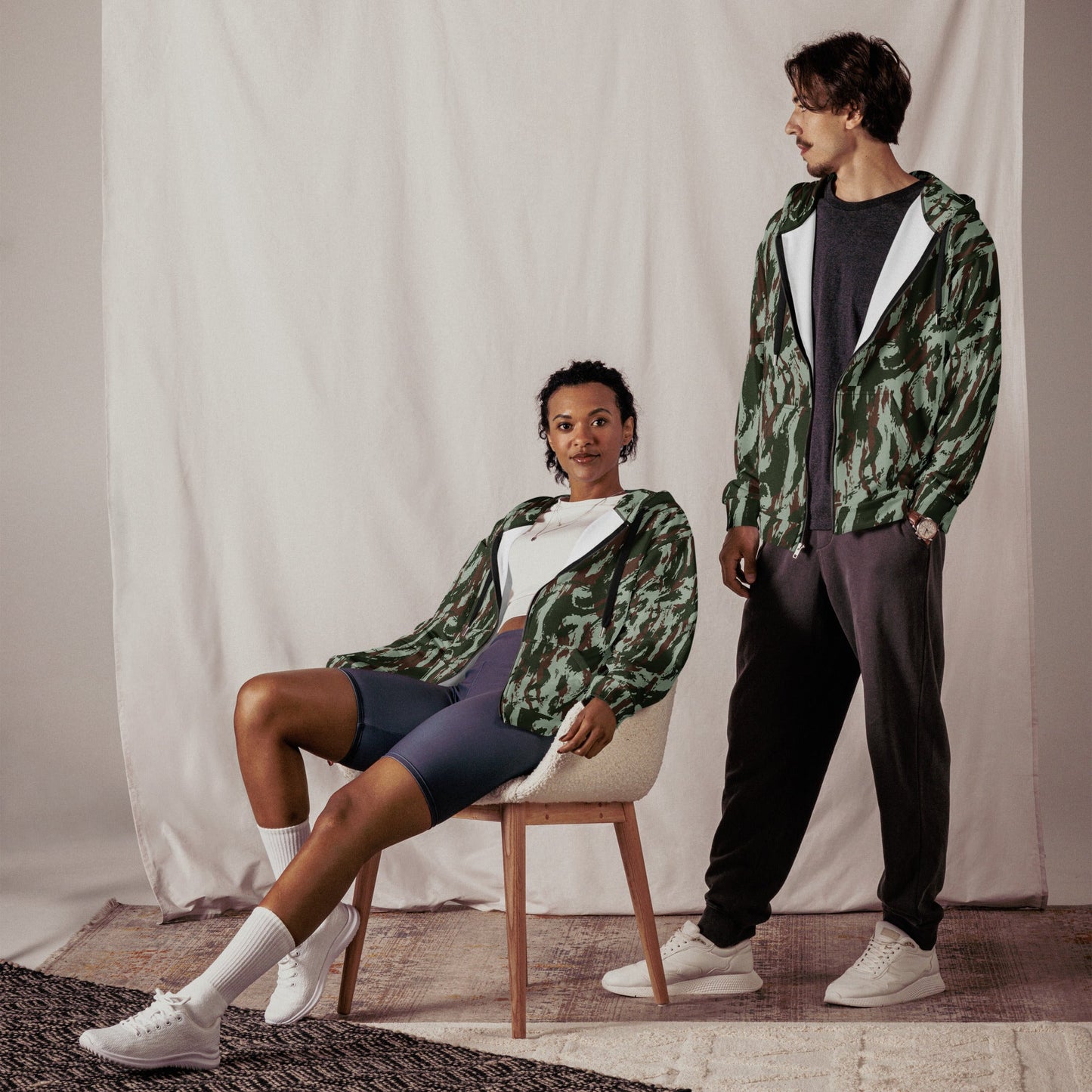 Brazilian Lizard Vertical CAMO Unisex zip hoodie - Zip Hoodies