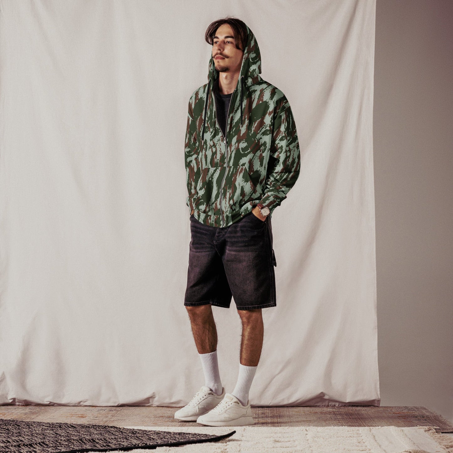 Brazilian Lizard Vertical CAMO Unisex zip hoodie - Zip Hoodies