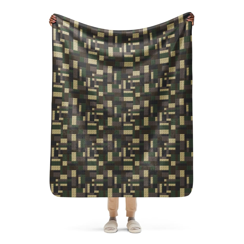 BRICKflauge Woodland CAMO Sherpa blanket - 50″×60″