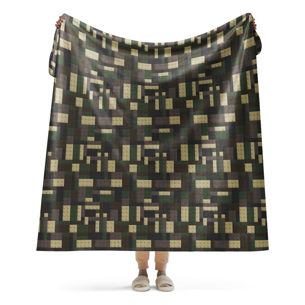 BRICKflauge Woodland CAMO Sherpa blanket - 60″×80″