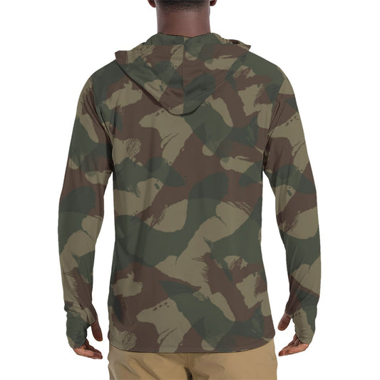 British 1959 Denison CAMO Mens Sunscreen Sports Hoodie With Thumb Holes - Hoodies