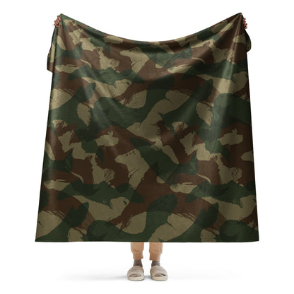 British 1959 Denison CAMO Sherpa Blanket - 60″×80″
