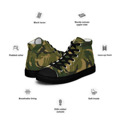 British DPM Denison Colored CAMO Men’s high top canvas shoes - Mens High Top Canvas Shoes