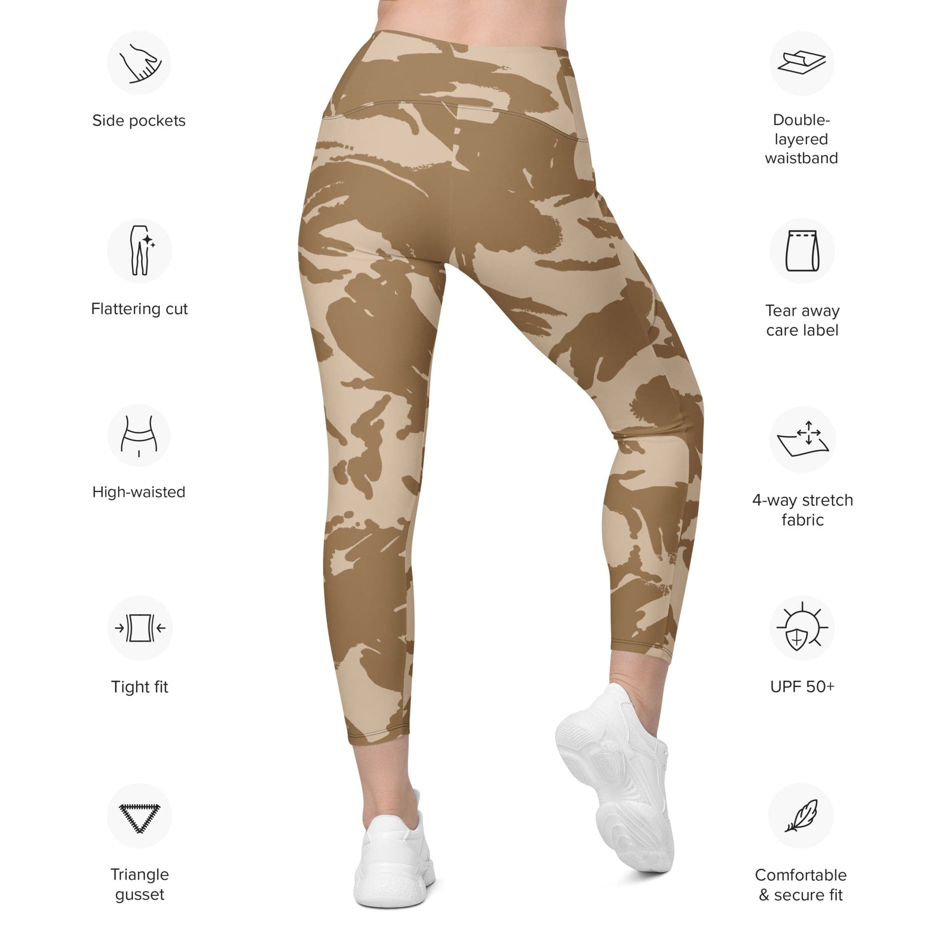 British DPM Desert CAMO Leggings with pockets - Womens With Pockets