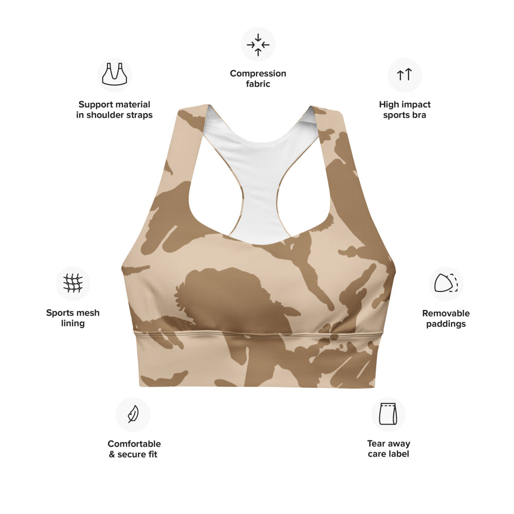 British DPM Desert CAMO Longline sports bra - Womens Sports Bra