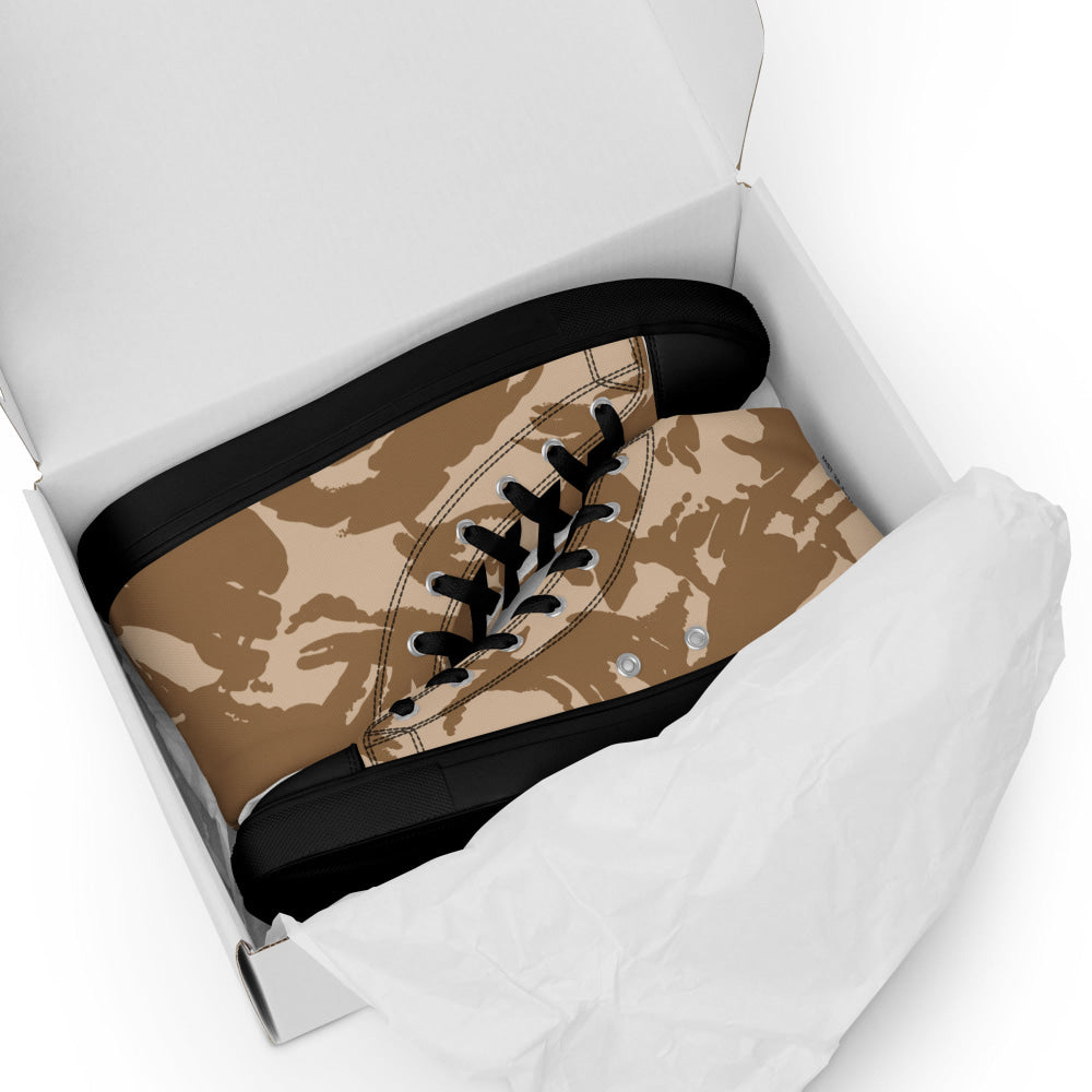 British DPM Desert CAMO Men’s high top canvas shoes - Mens High Top Canvas Shoes