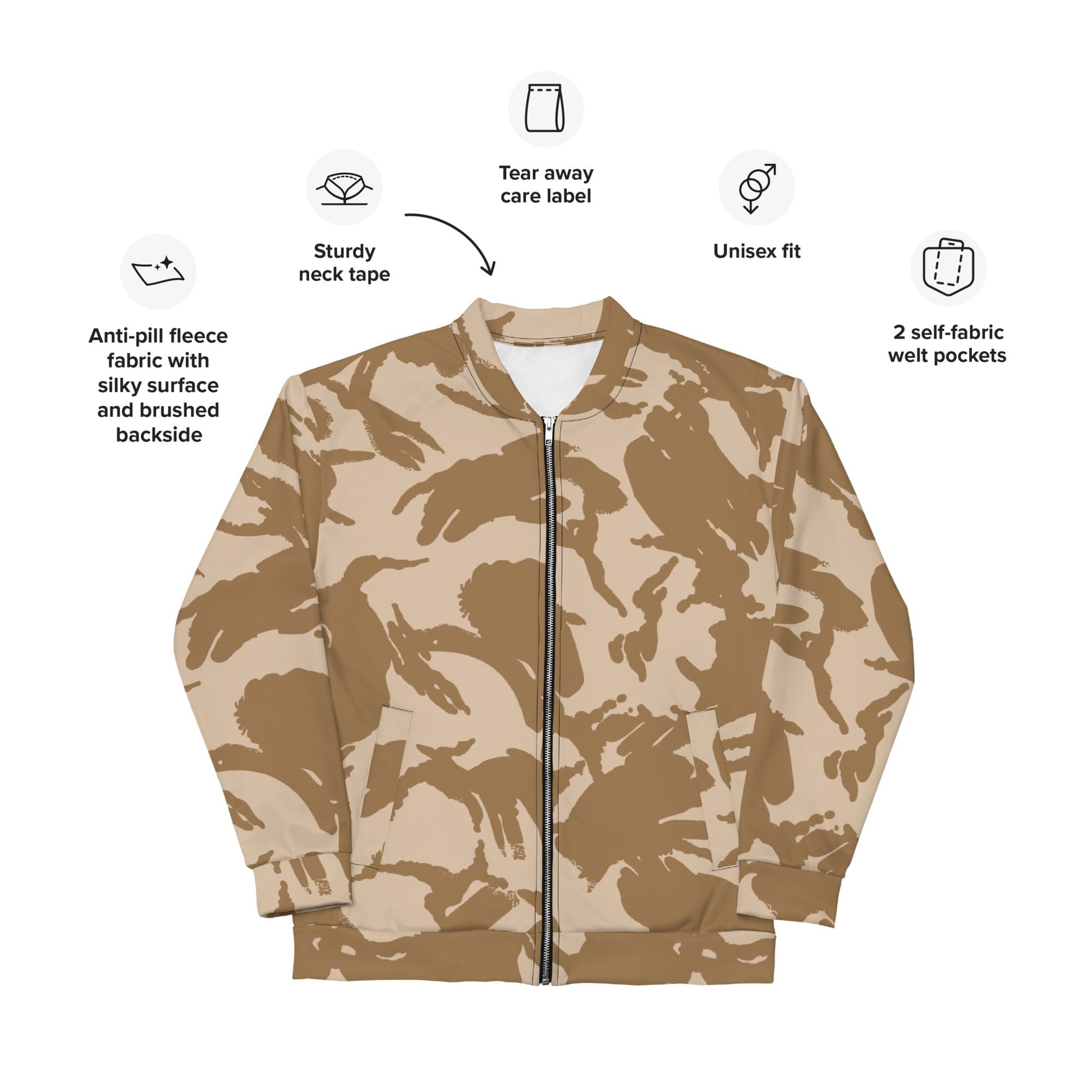 British DPM Desert CAMO Unisex Bomber Jacket - Jackets
