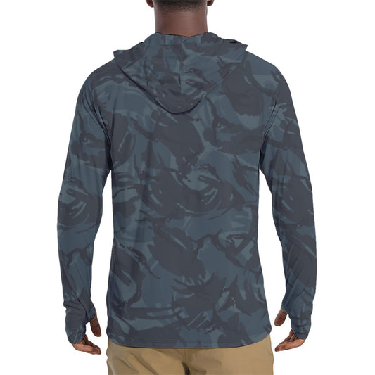 British DPM Night CAMO Mens Sunscreen Sports Hoodie With Thumb Holes - S / White