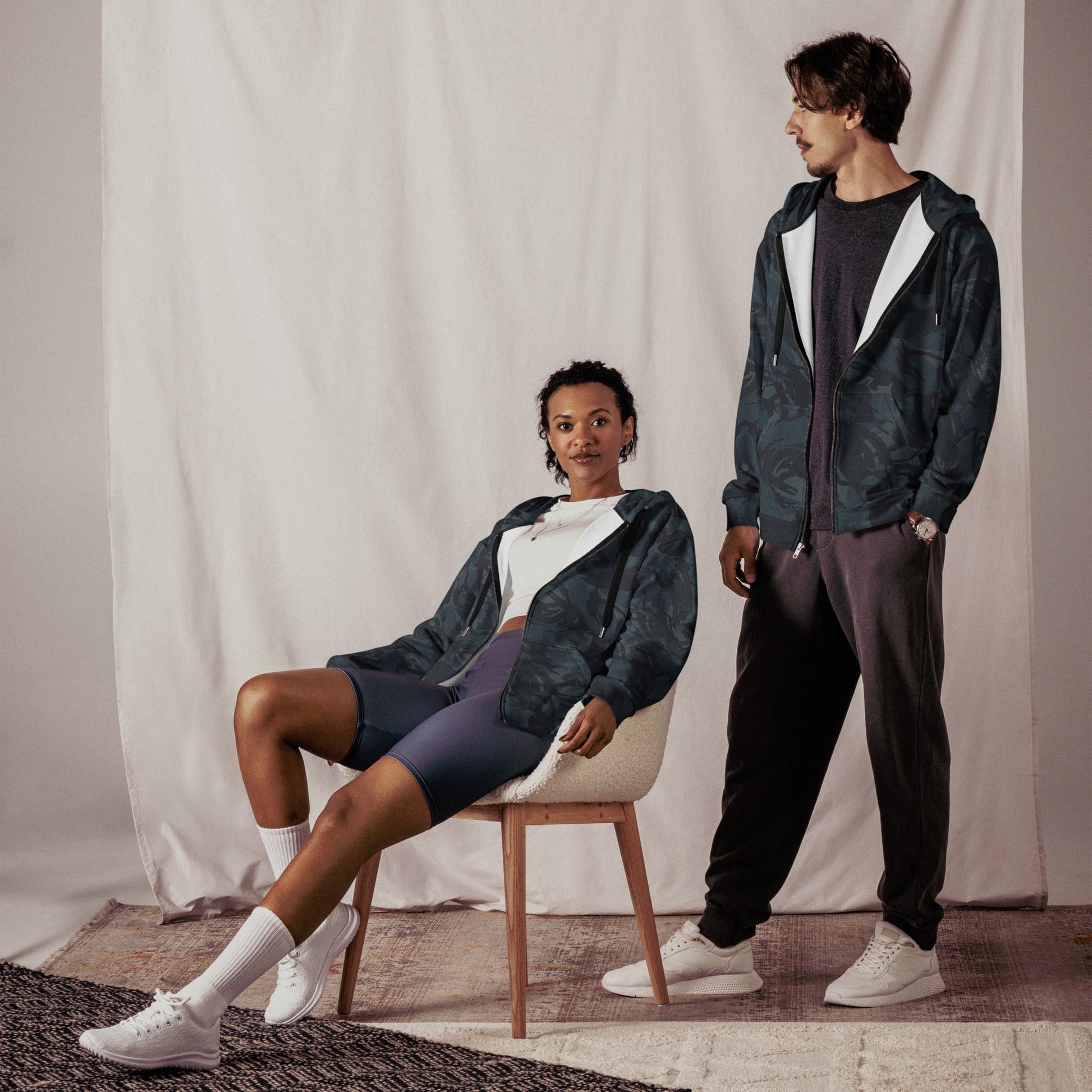 British DPM Night CAMO Unisex zip hoodie - Zip Hoodies