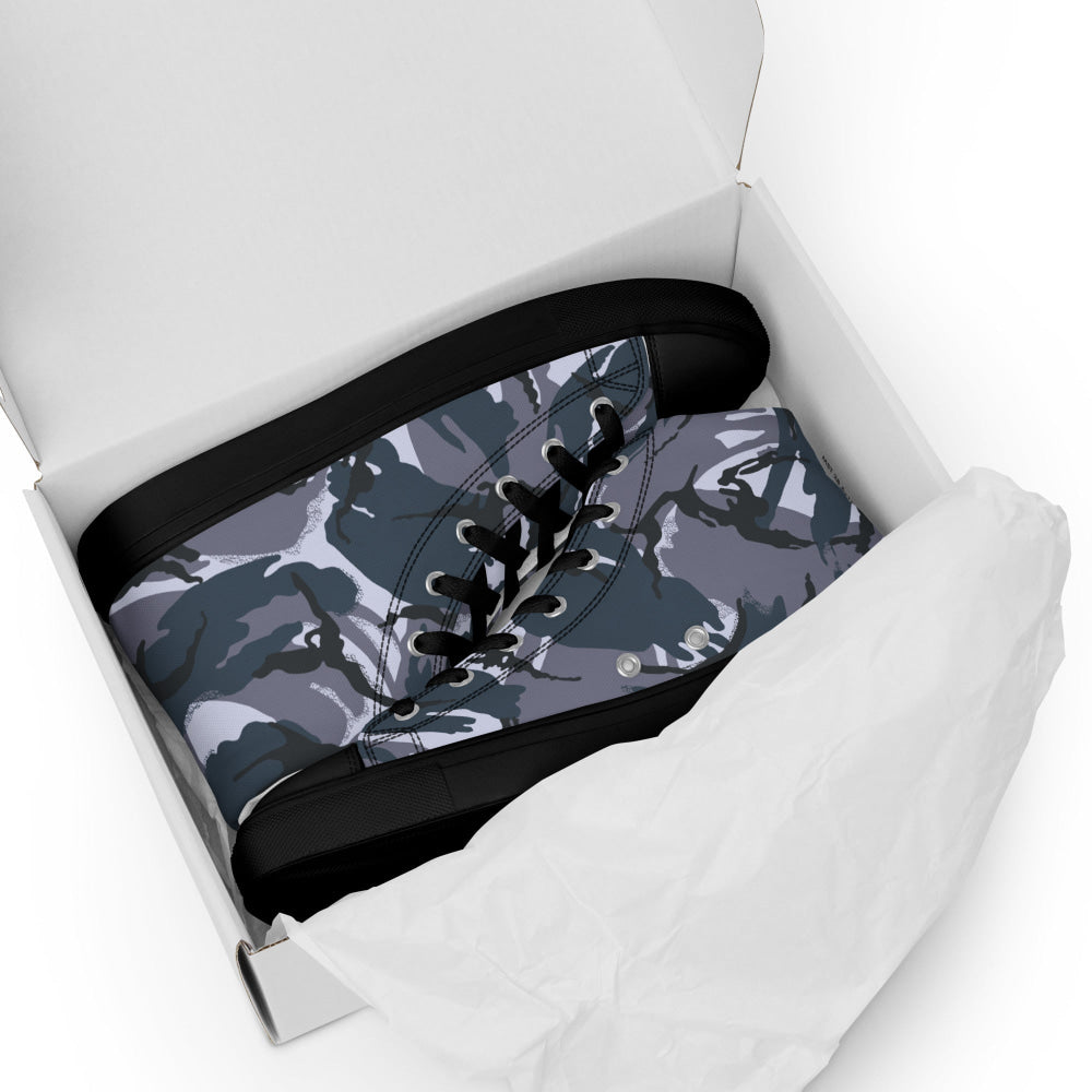 British DPM OPFOR CAMO Men’s high top canvas shoes - Mens High Top Canvas Shoes