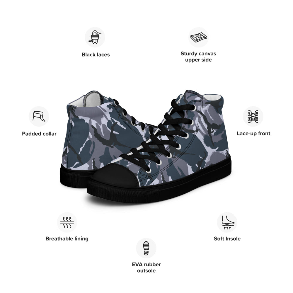 British DPM OPFOR CAMO Men’s high top canvas shoes - Mens High Top Canvas Shoes