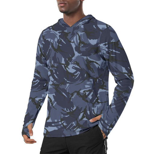 DPM OPFOR CAMO Mens Sunscreen Sports Hoodie With Thumb Holes - S / White