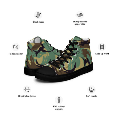 British DPM P60 Wild Geese Movie CAMO Men’s high top canvas shoes - Mens High Top Canvas Shoes