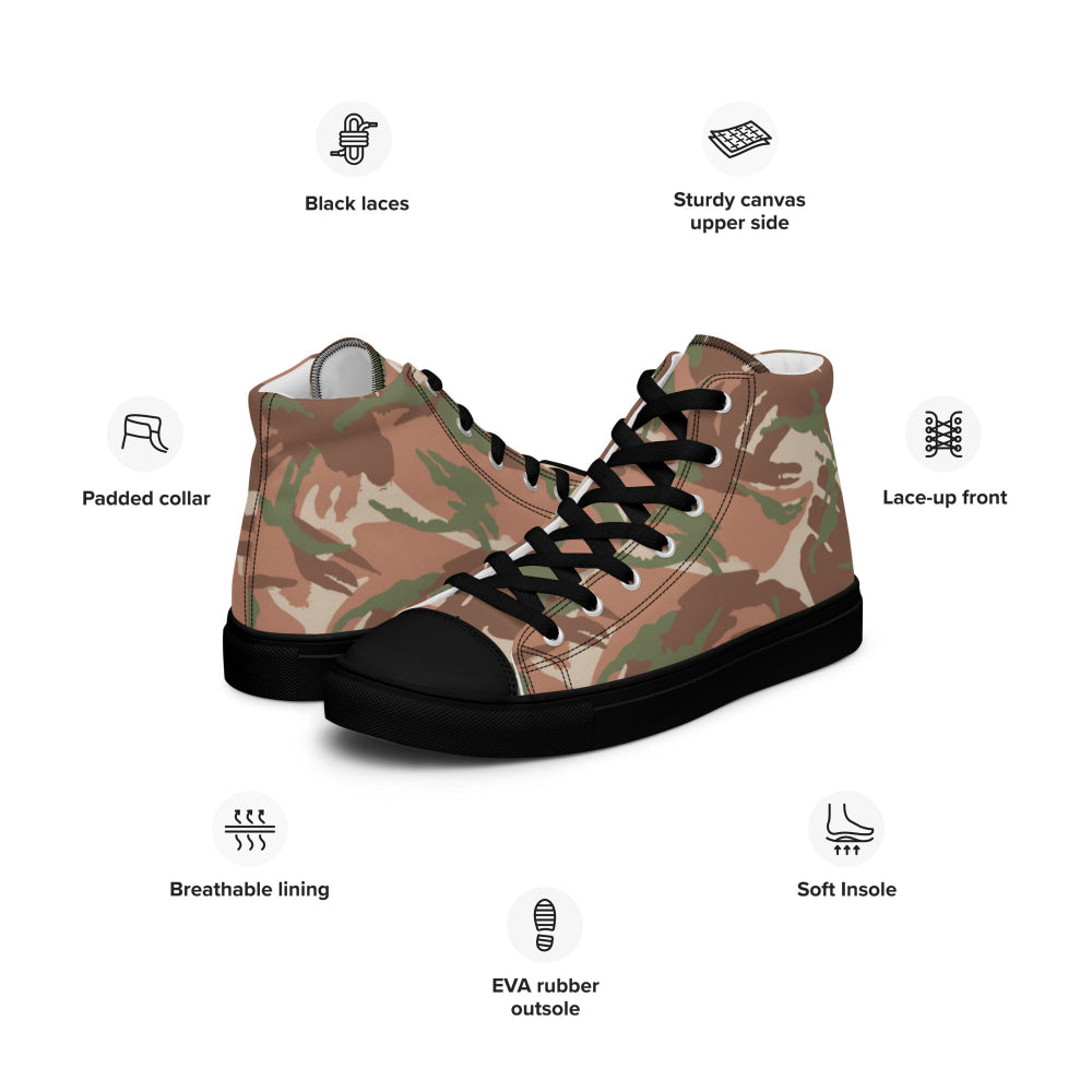 British DPM PECOC CAMO Men’s high top canvas shoes - Mens High Top Canvas Shoes