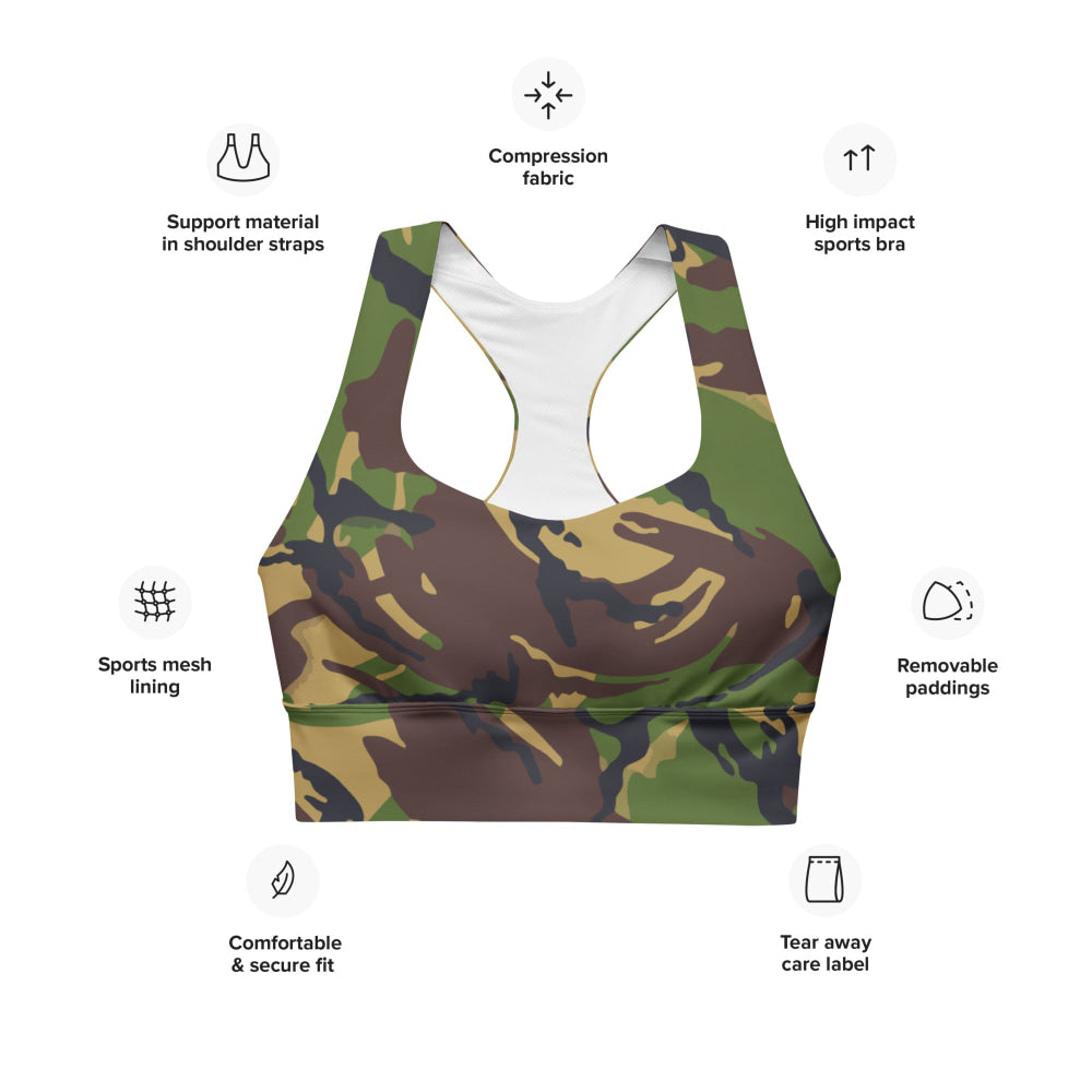 British DPM Woodland CAMO Longline sports bra - Womens Sports Bra