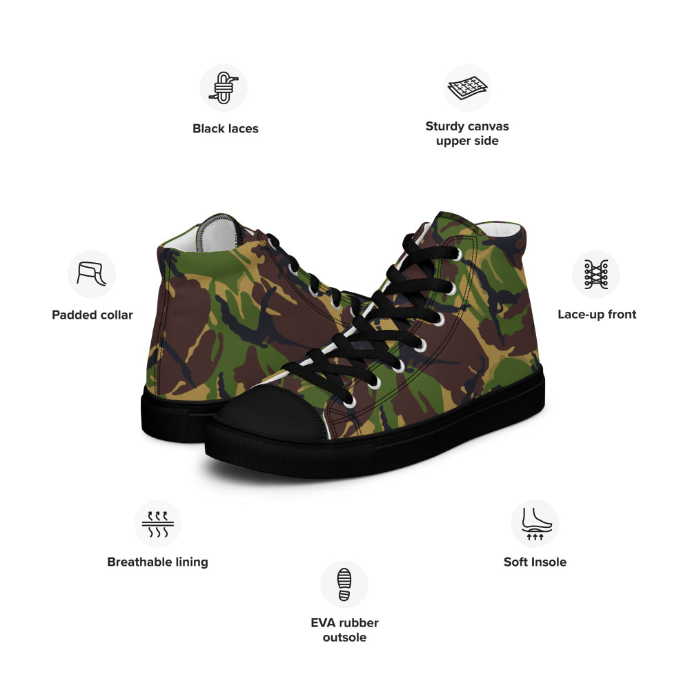 British DPM Woodland CAMO Men’s high top canvas shoes - Mens High Top Canvas Shoes