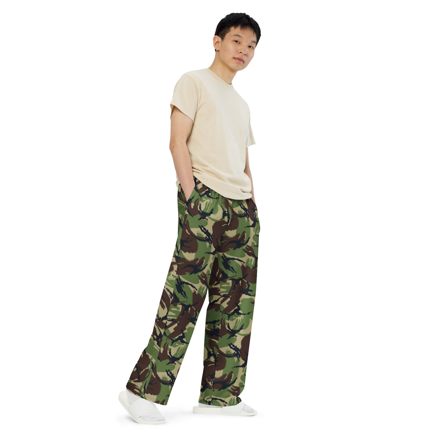 British DPM Woodland CAMO unisex wide leg pants Wide Pants