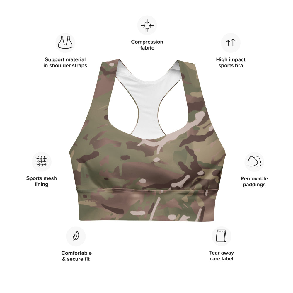 British Multi-Terrain Pattern (MTP) CAMO Longline sports bra - Womens Sports Bra