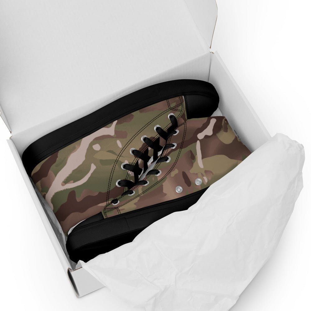 British Multi-Terrain Pattern (MTP) CAMO Men’s high top canvas shoes - Mens High Top Canvas Shoes