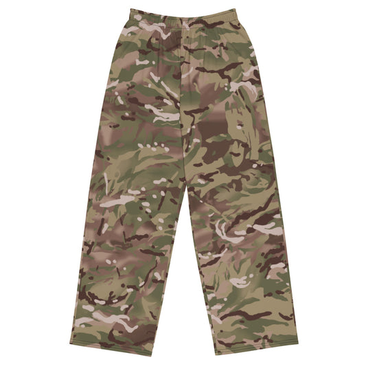 British Multi-Terrain Pattern (MTP) CAMO unisex wide-leg pants - 2XS - Unisex Wide-Leg Pants