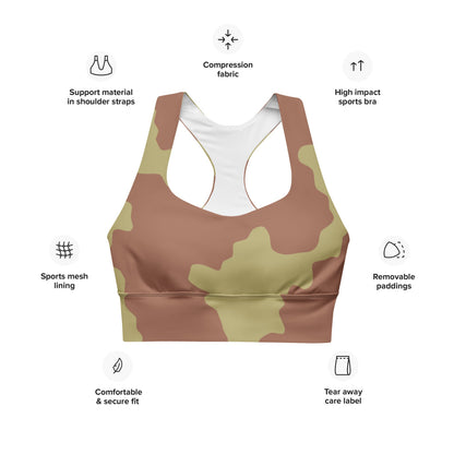 British WW2 Anti-Gas CAMO Longline sports bra - Womens Sports Bra