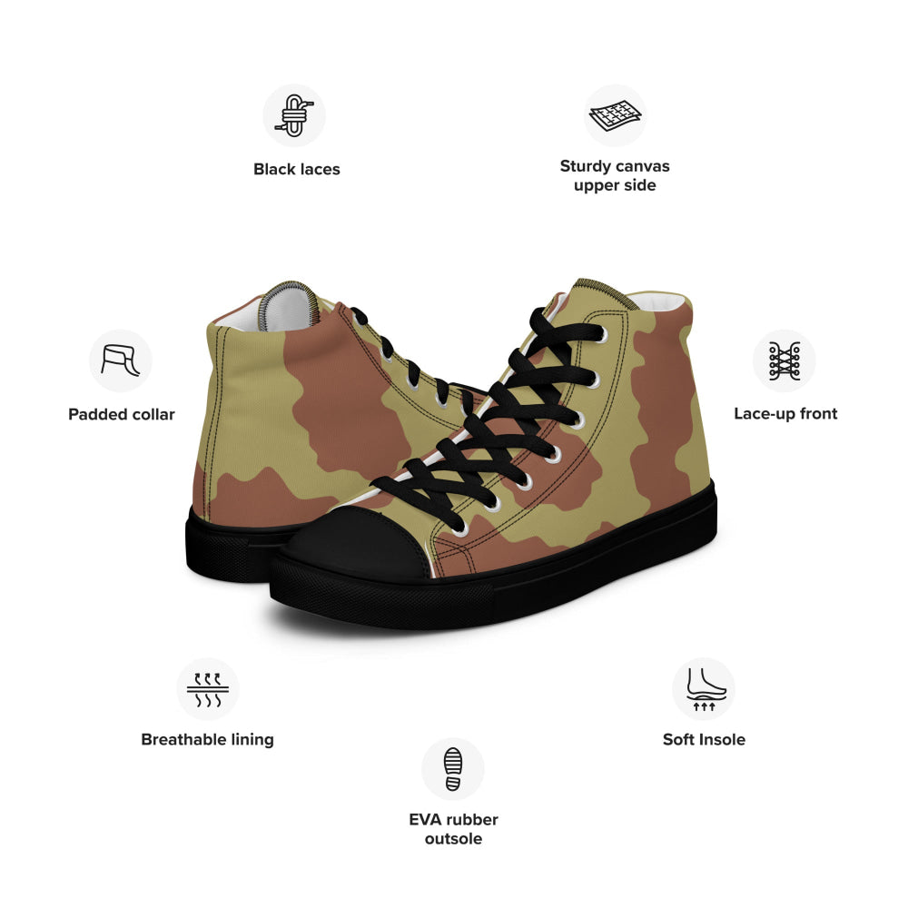 British WW2 Anti-Gas CAMO Men’s high top canvas shoes - Mens High Top Canvas Shoes