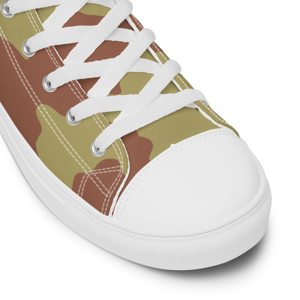 British WW2 Anti-Gas CAMO Men’s high top canvas shoes - Mens High Top Canvas Shoes