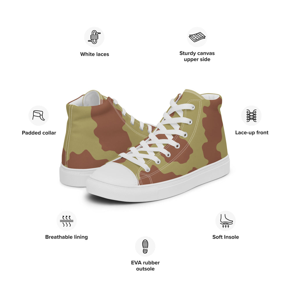 British WW2 Anti-Gas CAMO Men’s high top canvas shoes - Mens High Top Canvas Shoes