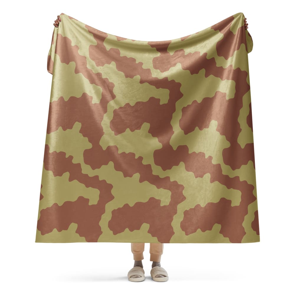 British WW2 Anti-Gas CAMO Sherpa blanket - 60″×80″
