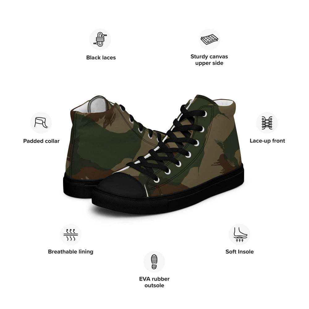 British WW2 Denison Airborne 2nd GEN CAMO Men’s high top canvas shoes - Mens High Top Canvas Shoes