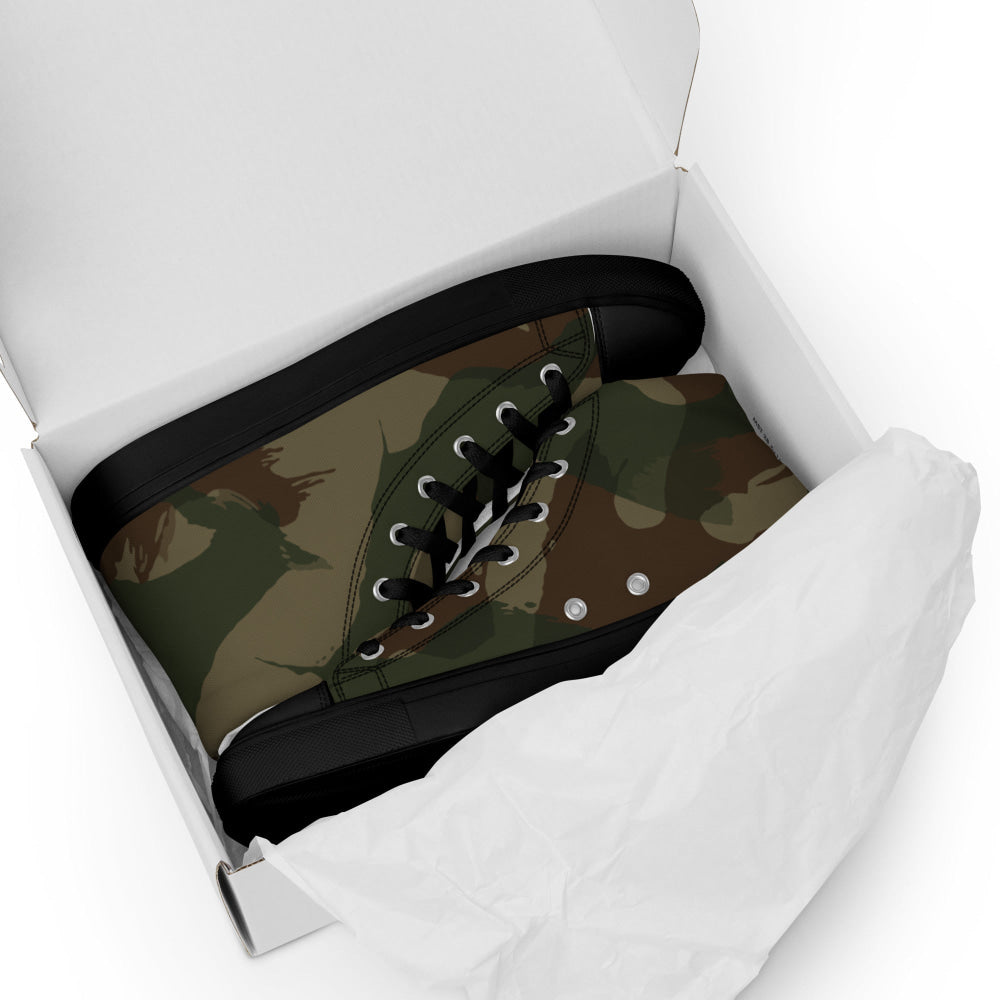 British WW2 Denison Airborne 2nd GEN CAMO Men’s high top canvas shoes - Mens High Top Canvas Shoes