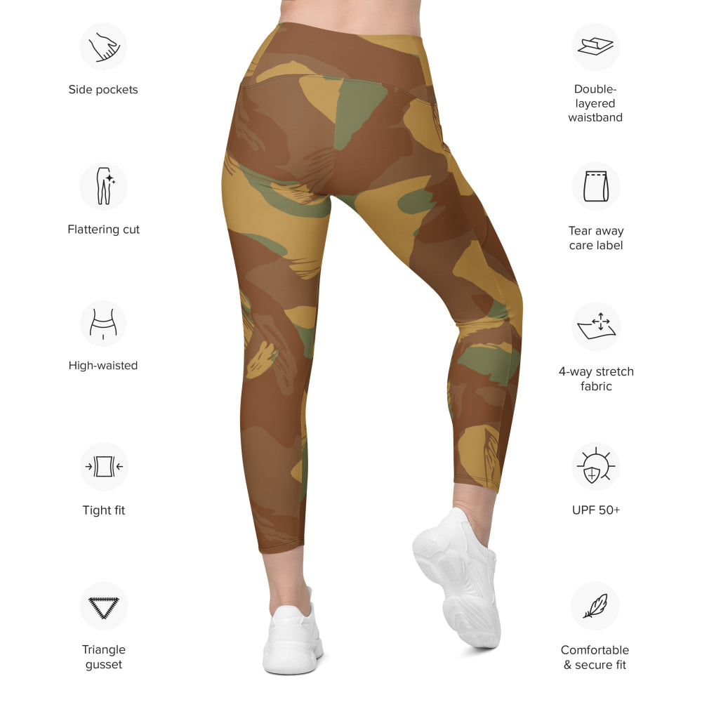 British WW2 Denison Airborne Autumn CAMO Leggings with pockets - Womens With Pockets